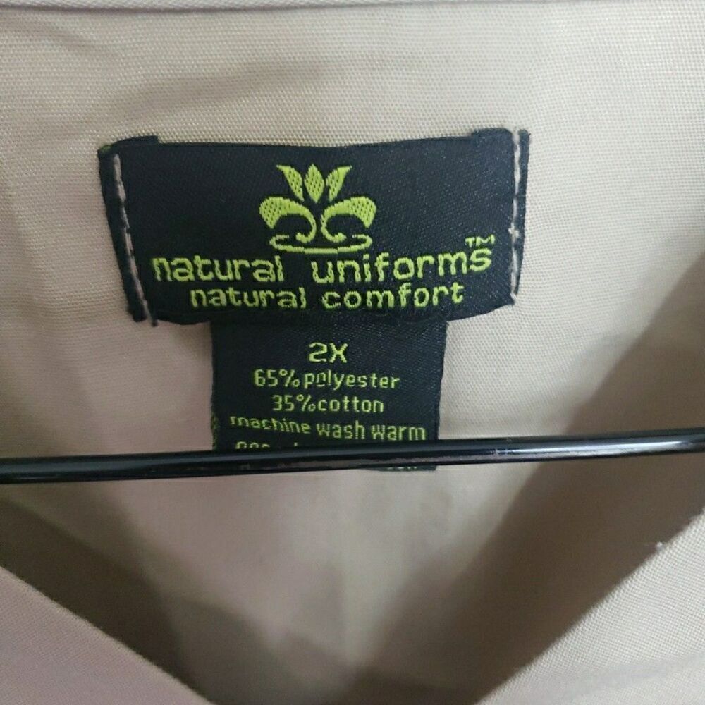 Natural Uniforms Scrub Top Tan Scrubs Medical Vet Dental 2XL - Picture 6 of 8